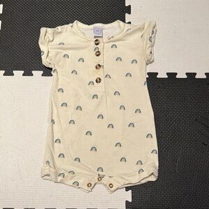 Lou Lou and Co shorts romper blue rainbow Print